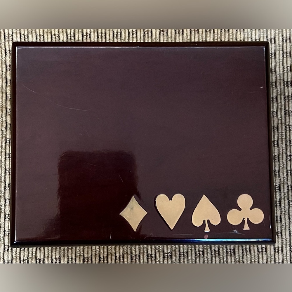 Vintage Rosewood and brass Insert playing cards box